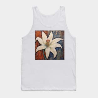 Single White Lily Flower Tank Top